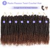 8 Packs Passion Twist Hair 14 Inch Water Wave Crochet Hair T30 Passion Twist Crochet Hair For Black Women Butterfly Style Crochet Braids Hair Extensions (Pack of 8, T30)