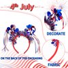 Doneace 4th of July Headband Patriotic Pom Pom Headband Blue Red White Design Ribbon Head Bopper Hair Hoop Independence Day Hair Accessories Cute Fluffy Ball Hair Band for Women Girls Kids 1Pcs…