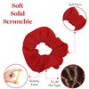 12 Pack Solid Hair Ties Scrunchies (Red)