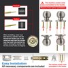 BESTTEN Keyed Entry Door Knob with Lock, Interior and Exterior Door Lock, Standard Ball, Satin Nickel