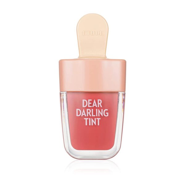 ETUDE HOUSE Dear Darling Water Gel Tint Ice Cream (OR205 Apricot Red) | Vivid High-Color Lip Tint with Minerals and Vitamins from Soap Berry Extract to Moisture Your Lips