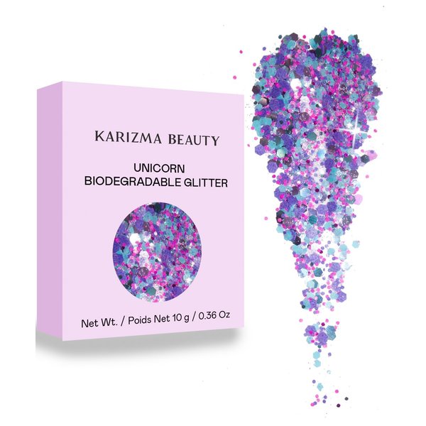 Unicorn Strobe Biodegradable Chunky Glitter // Karizma Beauty Silver Bio Glitter Eco Glitter Face Glitter Festival Chunky 10g