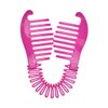 Flexible Interlocking Banana Clip Clincher Interlocking Two Sides Hair Comb - Hot Pink