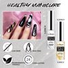 U-Shinein 2x12ml Metallic Mirror Painting Gel Nail Polish, Silver & Gold Metal Painted Drawing Gel with Build in Thin Brush, Chrome Gel Polish Nail Art Gel Liner Soak Off DIY Nail Art Manicure