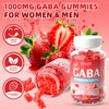 XIAAN GABA Gummies 1000mg for Kids & Adults, Chewable GABA Supplements with L Theanine 5-HTP Ashwagandha Vitamins B6,B12,D3 for Calm & Zzz, Sugar-Free/Vegan, Strawberry Flavor 60 Count