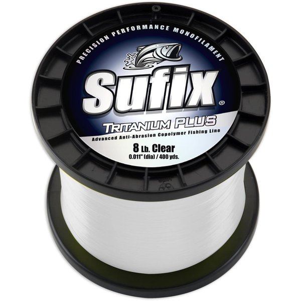 Sufix Tritanium Plus 1/4-Pound Spool Size Fishing Line (Clear, 8-Pound)