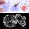 Karlash Nail Art Acrylic Liquid Powder Dappen Dish With Lid Clear Glass Crystal Cup Glassware Tools Glass Dappen Dish Nail Crystal Bowl Glass… (Pack of 2)