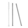 2 PCS Straight Reusable Metal Straws with Cleaning Brush, 0.47'' Extra Wide Straws for Milkshake, Smoothie, Bubble Tea, BPA Free & Eco Friendly,Dishwasher Safe (Titanium 1.2cm)