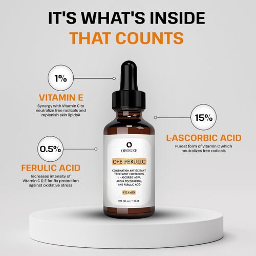 OBOGEE CE Ferulic Serum Skin Care Vitamin C E Ferulic Acid Serum - Vitamin C Serum for Face - Dark Spot Corrector, Anti Aging Face Care 1 Oz