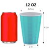 DecorRack 60 Party Cups 12 oz Disposable Plastic Cups for Birthday Party Bachelorette Camping Indoor Outdoor Events Beverage Drinking Cups (Turquoise, 60)