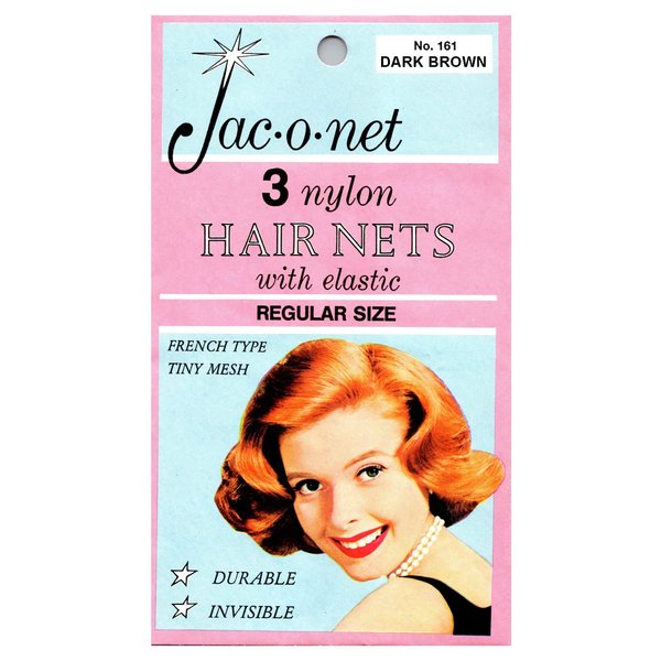 Jac-O-Net French Type, Tiny Mesh Hair Net-Regular Size, Dark Brown, 3 Nets Per Pack [4 Packs]