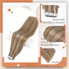 Full Shine Tape in Hair Extensions 14 Inch Skin Weft Tape Hair Extensions Real Human Hair 10 Golden Brown Highlighted 613 Bleach Blonde Tape in Extensions Straight Soft Hair 50 Gram 20 Pcs