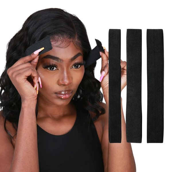 STUDIO LIMITED 3 pcs Lace Wig Melting Band Wig Band for Edge Elastic Band for Wigs Elastic band for Lace front melt Adjustable Wig Bands for Lace Front