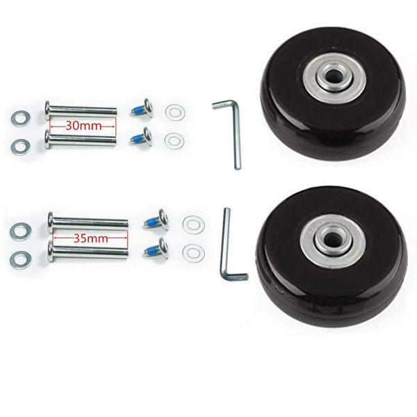 F-ber Luggage Suitcase Wheels Replacement 40mm x 18mm with ABEC 608zz Inline Outdoor Skate Replacement Wheels, One Set of (2) Wheels (OD:40 W:18 ID:6 Axles:30&35mm)