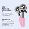 Eli with Love Ice Globes for Facials 360 Rotating Unbreakable Steel Ice Globes with Carry Case - Professional Esthetician Supplies - Ice Roller for Face and Eyes - Ideal Skincare Tool (Pink)
