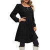 OFEEFAN Winter Little Black Knee Length Dress Maternity Sweater Dress with Pockets S