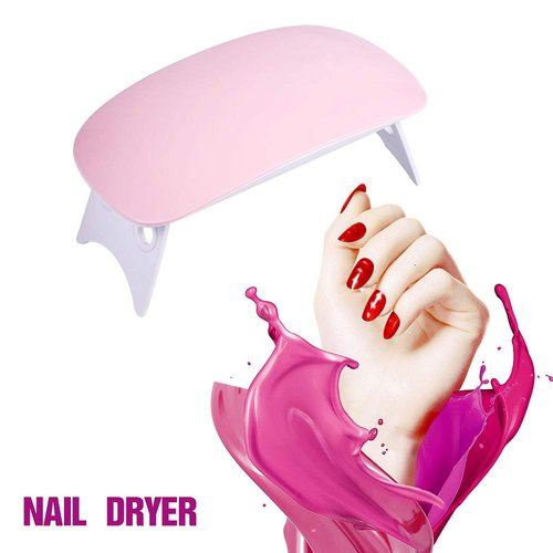 Nail Dryer Lamp Mini, 6W LED UV Portable Nail Dryer Curing Lamp Light for Gel Based Polish USB Power with 45s/60s Timer Setting