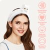 Cute Cat Ear Headband for Washing Face, Cat Ear Spa Headband for Women, Soft, Plush, Absorbent Makeup Hairband for Women Spa Skincare Headband Cat Ear Makeup Headband for Face Washing (White)