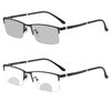 mincl Transition Photochromic Rectangular Frame Bifocal Reading Glasses For Men Women Clear Sunglasses Readers UV400 (black, 0.00/+1.75 magnification)