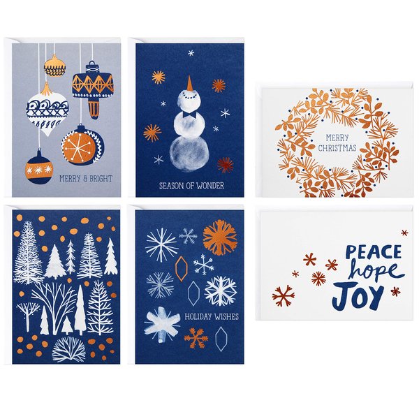 Hallmark Boxed Christmas Cards Assortment, Peace Hope Joy (48 Cards with Envelopes) (1XPX5176)
