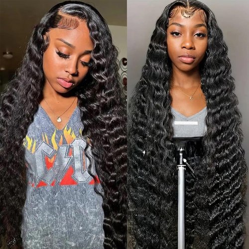 Loose Wave Lace Front Wigs Human Hair 13x4 HD Transparent Loose Deep Wave Human Hair Lace Front Wigs for Women 180% Density Glueless Lace Frontal Wigs Human Hair Pre Plucked with Baby Hair (30 Inch)