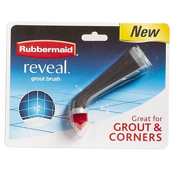 Rubbermaid Power Scrubber with All-Purpose Grout Head, Gray, Ideal for Grout Lines, Corners, Bathroom, Kitchen Cleaning