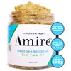 Amire Tea Tree Oil Exfoliating Body and Foot Scrub with Dead Sea Salt, Great for Acne, Dandruff, Stinky Feet, Infused with Argan Oil and Shea Butter to Moisturize