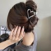 AIUPUOC Heart Hair Clips for Thin Hair for Women Valentine Hair Claw Clips French Hair Barrettes Accessories Holiday Hair Decoration Metal Silver Heart Clips Elegant Gold Claw Clip for Styling 3Pcs
