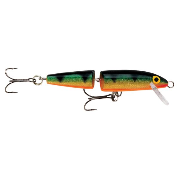 Rapala Jointed Lure, Size 05, 2" Length, 3'-5' Depth, 2 Number 10 Treble Hooks, Perch, Per 1