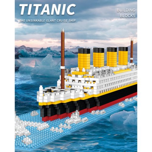 Jqmeg Titanic Micro Mini Building Blocks Set, 1860pcs 3D Titanic Model Building Set Blocks, DIY Bricks Toys Gift for Adults and Kids (1860 pcs)