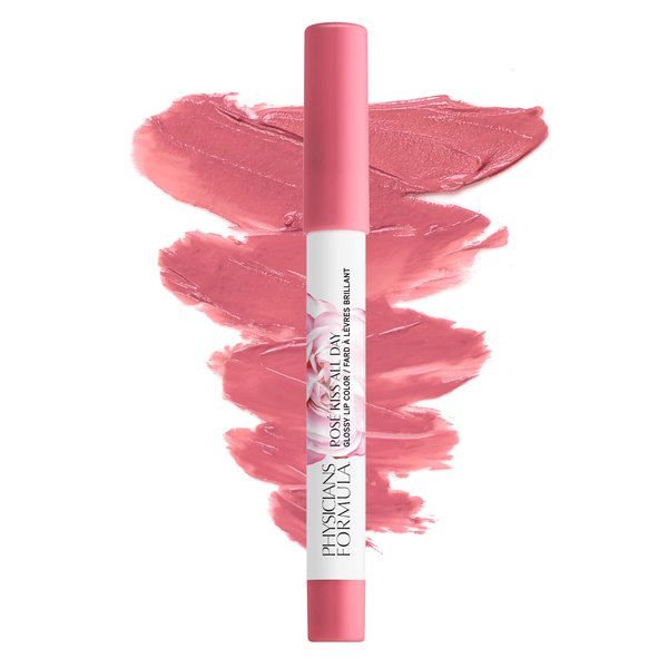 Physicians Formula Rosé Kiss All Day Glossy Lipstick Lip Color Makeup, Pink Blind Date | Dermatologist Tested, Clinicially Tested