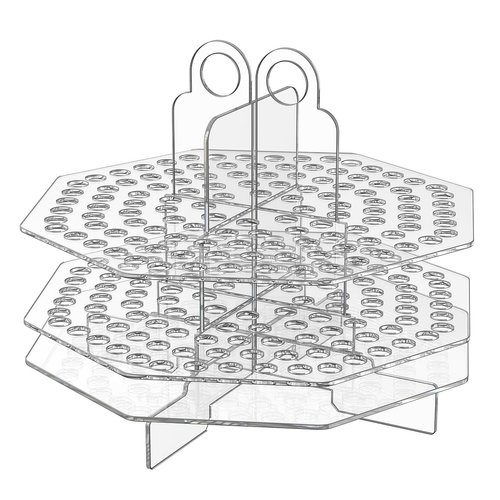 Marketing Holders Pen Holder Clear Acrylic 120 Slot Organizer Tabletop Display Color Pencils Makeup Brushes Utensil Office Craft Supply Retail Department Stores