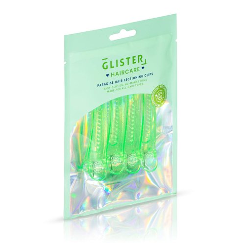 Glister Paradise Hair Sectioning Clips Professional Hair Clips for Styling Sectioning, Salon Hair Clips For Sectioning Hair, Hair Styling Clips for Hair, Clips for Hair Sectioning (4-pack) - (Green)