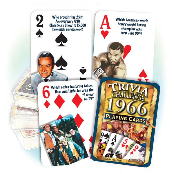 Flickback 1966 Trivia Playing Cards: Birthday Gift