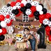 Holy Cow I’m One First Birthday Decorations Red and Black, Cow 1st Birthday Balloon Garland Arch Kit, Farm Animals Cow Balloons With One Highchair Banner One Year Old Party Supplies