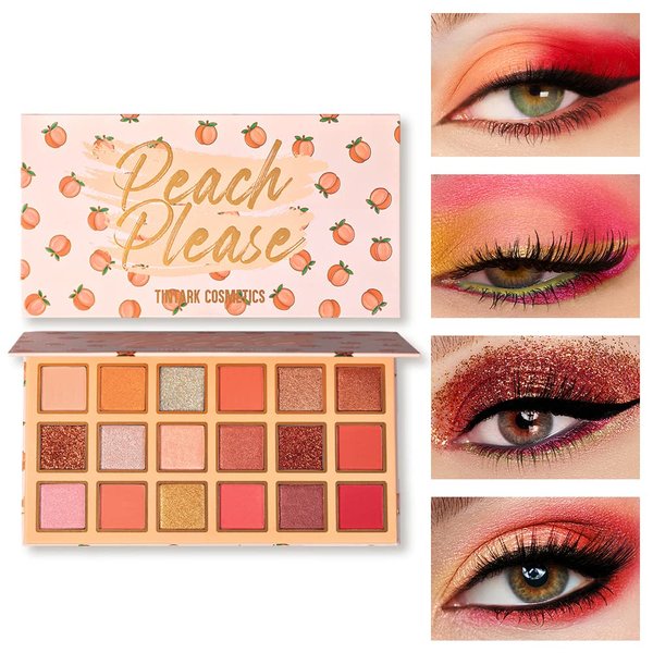 Tintark Peach Please 18 Colour Eyeshadow Palette for Beauty - Eyeshadow Cosmetics with Matte Metallic Sparkle Shimmer Pink & Highlighter Eye Makeup for Girls & Powder Eye Shadow Pallet
