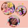 4PCS Girls Ballet Bun Covers Flower with Pearl Shaped Dance Snood Hair Net Accessories Mesh String Bobbles Elastic Band for Dancers Skating