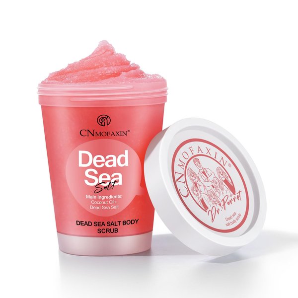 Dead Sea Salt Body Scrub for Men & Women, Underarm Detox Scrub, Exfoliating Body Scrubber for Smooth & Radiant Skin with Coconut Oil, Amino Acids, & Vaseline Body Oil, Dead Skin Remover for Body Care
