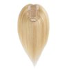 SEGO Human Hair Toppers for Women With Thinning Hair 7 * 13CM Silk Base 100% Real Human Hair Clip in Top Wiglet Hair Pieces /6 Inch No Bangs Ash Blonde&Bleach Blonde