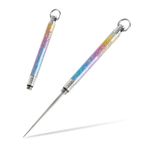 SanThree Titanium Toothpick EDC Tool, Portable Reusable Metal Toothpicks Gifts for Women Men Girlfriend Boyfriend, Multicolor