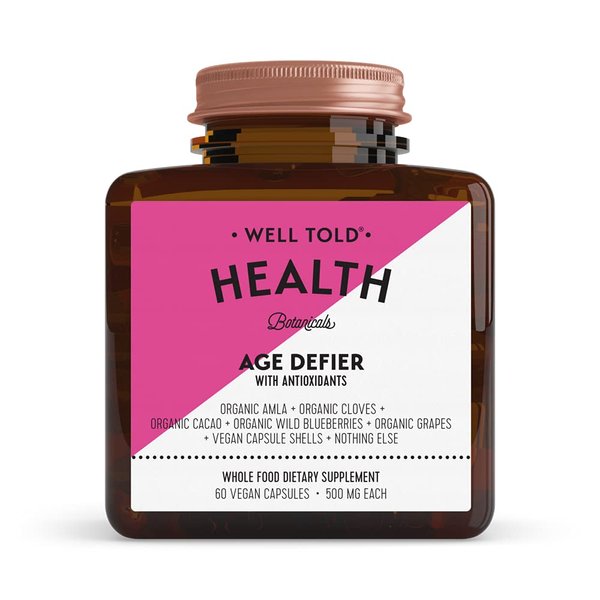 Anti-Aging Skin Support Supplement - Well Told Health Age Defier with Organic Amla, Cacao, and Resveratrol from Organic Grapes - Non-GMO + Vegan (60 Capsules)