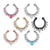 XUKEKOY 6pcs Fake Septum Clicker Nose Ring Rhinestone Non Piercing Hanger Clip Body Jewelry
