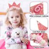 6th Birthday Girl Headband Birthday Decorations for Girl Happy Birthday Headband Birthday Crown Pink Birthday Tiara Party Favors for Girl Glitter Hair Band