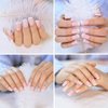 Vishine Gel Polish French Manicure Kit Top Base Coat Set Nail Gel Color White Pink Pedicure