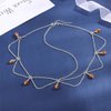 Ursumy Boho Tassel Head Chain Gold Crystal Pendant Hair Chain Gypsy Festival Headband Halloween Headpiece Wedding Festival Hair Accessories for Women