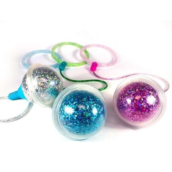 KESS Ice Hopper, Ankle Jumping Ball, Toy Hopper Ball, Glitter Skip Ball, Improve Coordination & Exercise in a Fun Way, Great Gift for Birthdays & Party Favors, Color May Vary