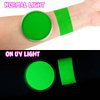Bowitzki 30g Professional UV Glow Face Paint Body Paint Water Based Face painting Makeup Safe for Kids and Adults Split Cake Single Color (Neon Green)