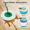 Reusable Mop Head Replacement for Libman Tornado Spin Mop Thick Microfiber Spin Mop Refill Heads for Libman Tornado Spin Mop System, Easy to Replace and Machine Washable, Wet Dry Clean (White, 3 Pack)