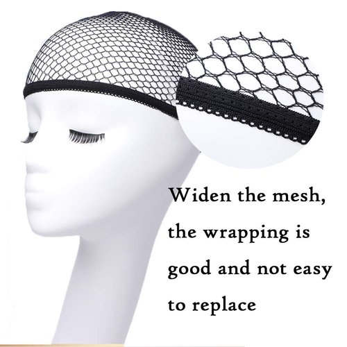 Wig Caps, ANNELBEL 4PCS Black Mesh Wig Cap Net, Closed End Hair Mesh Net Wig Caps, Wig Caps for Long or Short Hair Hold Securely in Place