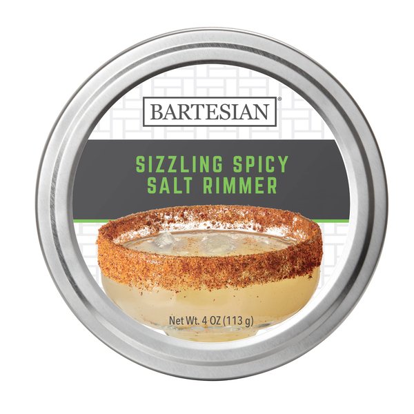 Bartesian Sizzling Spicy Salt Cocktail Glass Rimmer - Margaritas Cocktails Flavored Rimming Garnish for Margarita Bar Drink Glasses - Professional Home Bartending Mixology Supplies